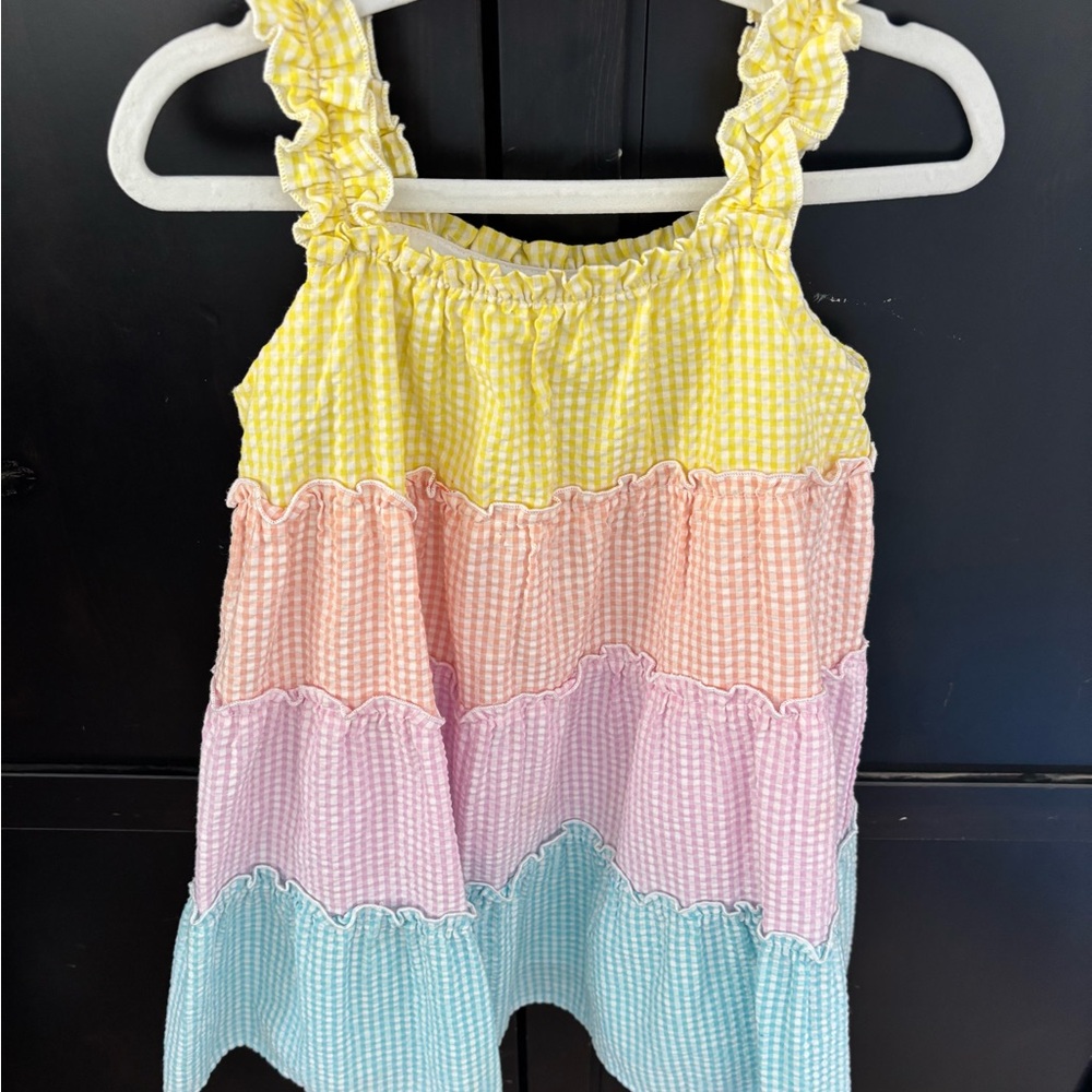 Bonnie Jean Colorful Gingham Dress